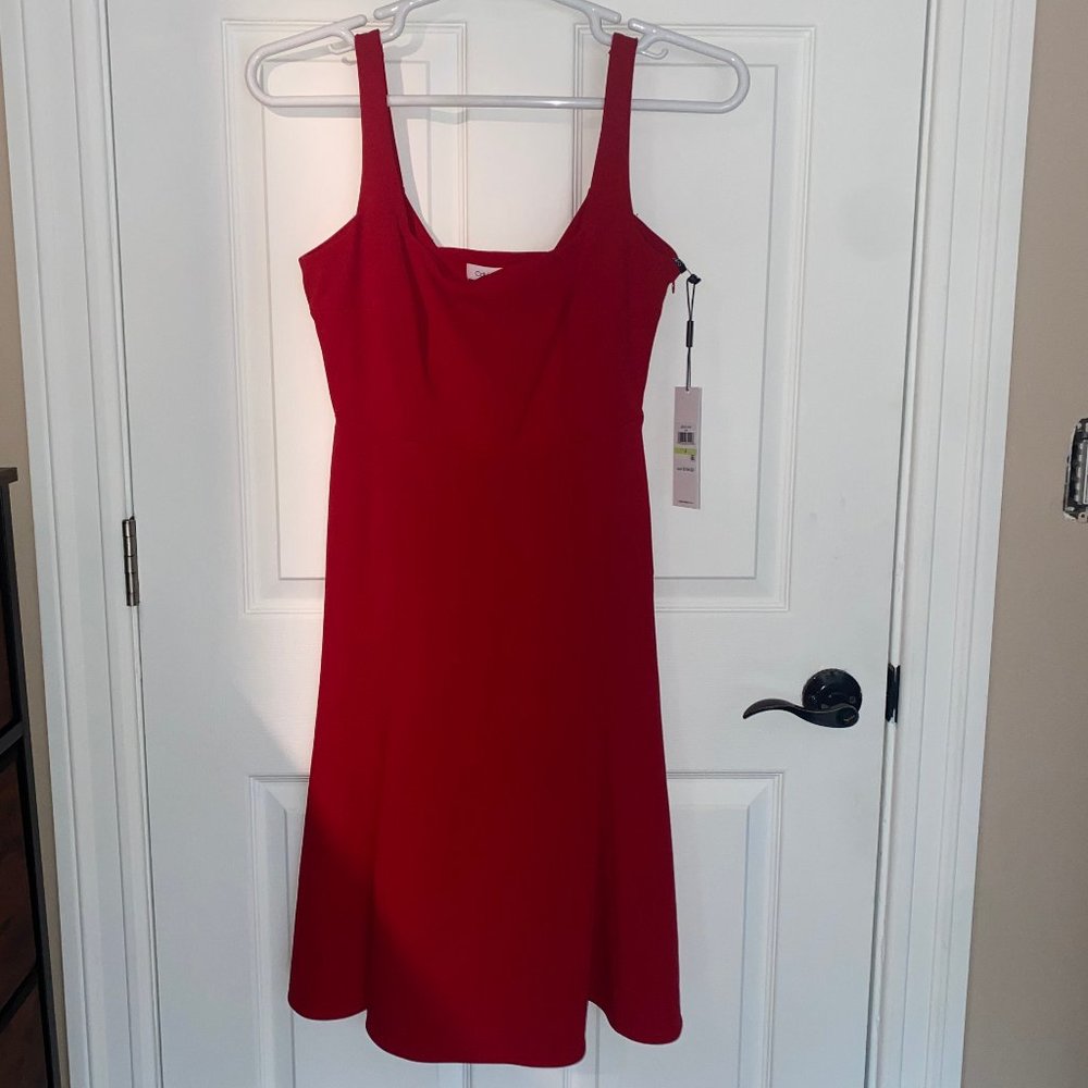 Calvin Klein Red Midi Tank Dress (Size 4)